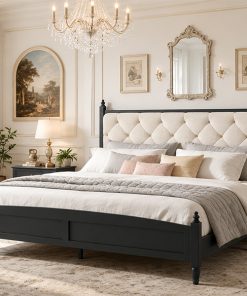 King Size Upholstered Platform Bed Frame