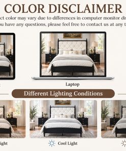 Queen Size Upholstered Platform Bed Frame