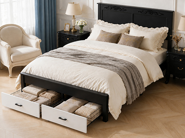 Rustic Farmhouse-style Queen Size Bed