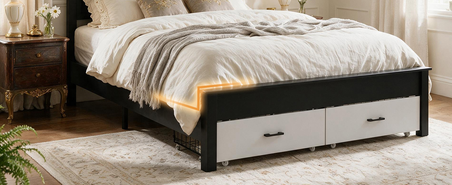 Rustic Farmhouse-style Queen Size Bed