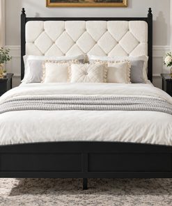 Queen Size Upholstered Platform Bed Frame