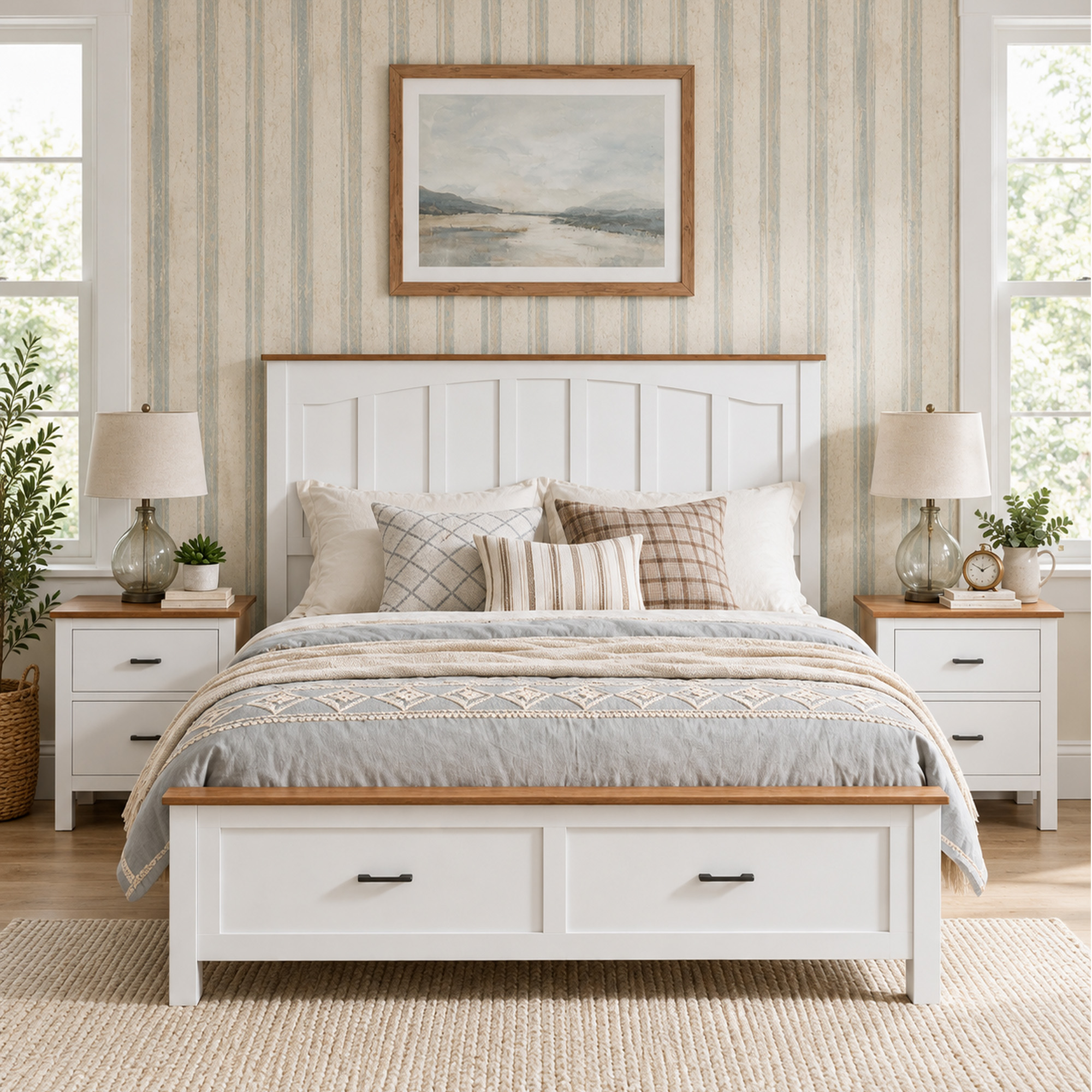 Full Size Farmhouse Metal Bed Frame