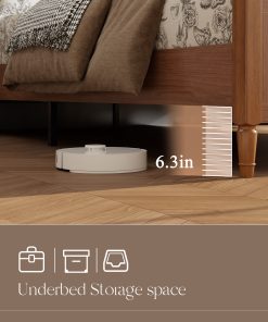 Queen Size Bed Frame with Upholstered Headboard - Image 6