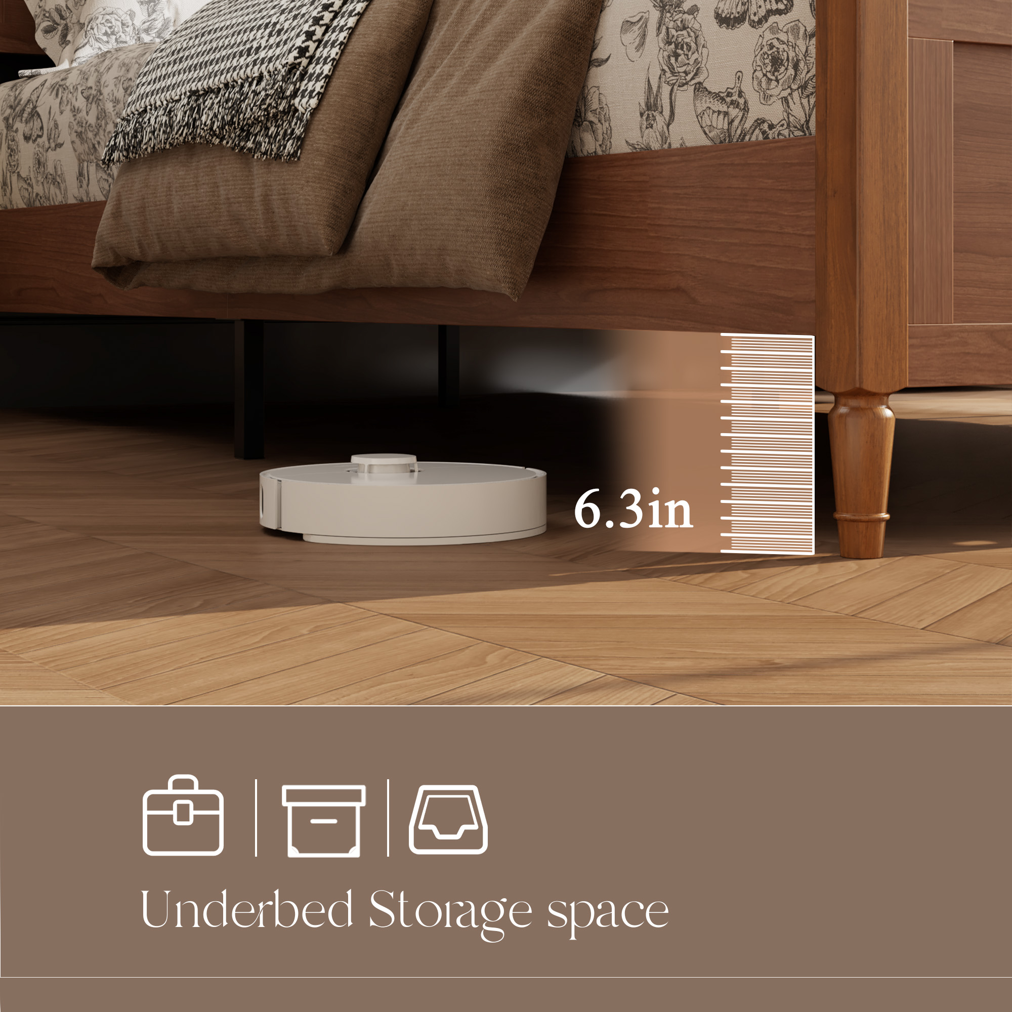Queen Size Bed Frame with Upholstered Headboard - Image 6