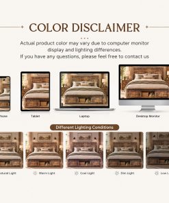Queen Bed Frame with Upholstered Headboard