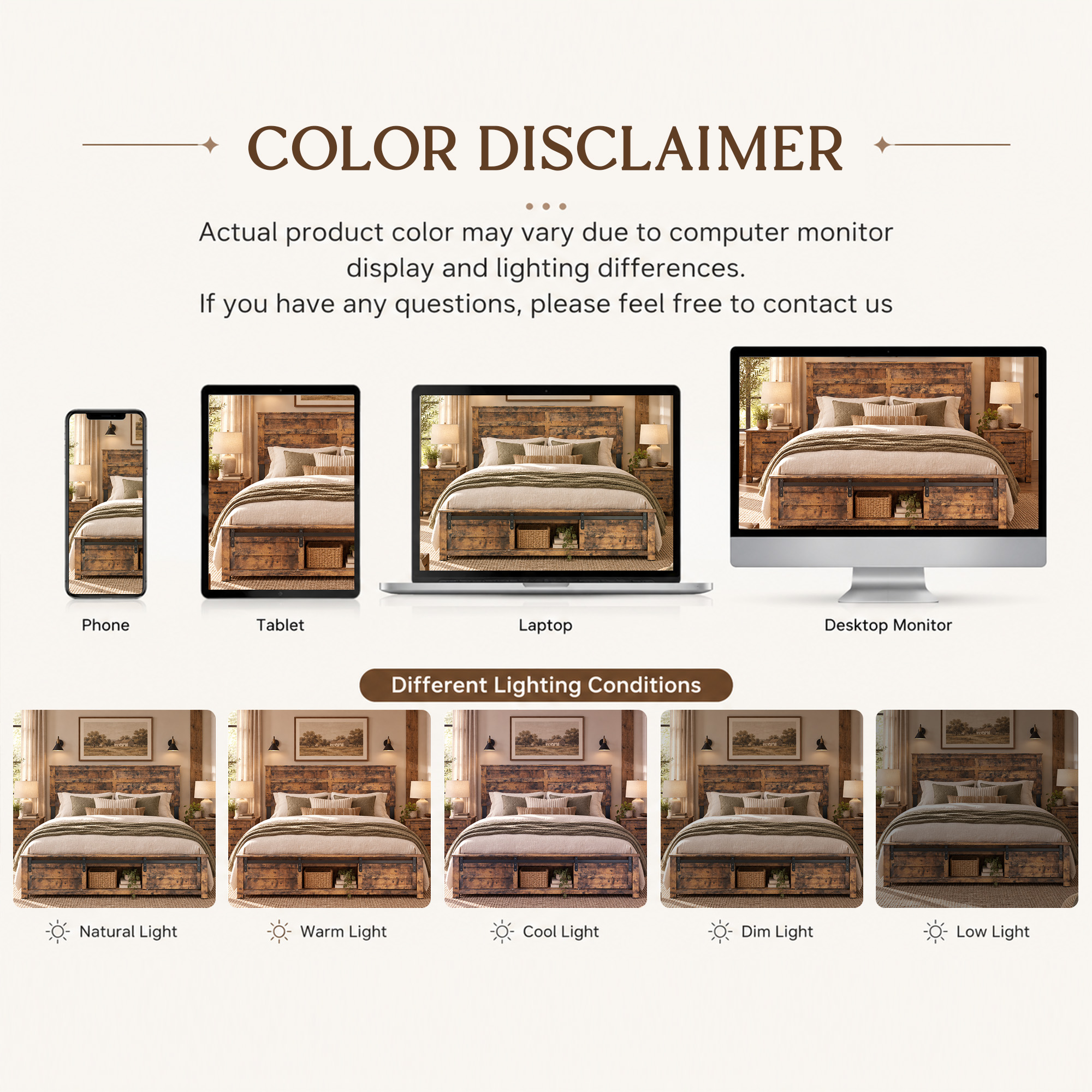 Queen Bed Frame with Upholstered Headboard