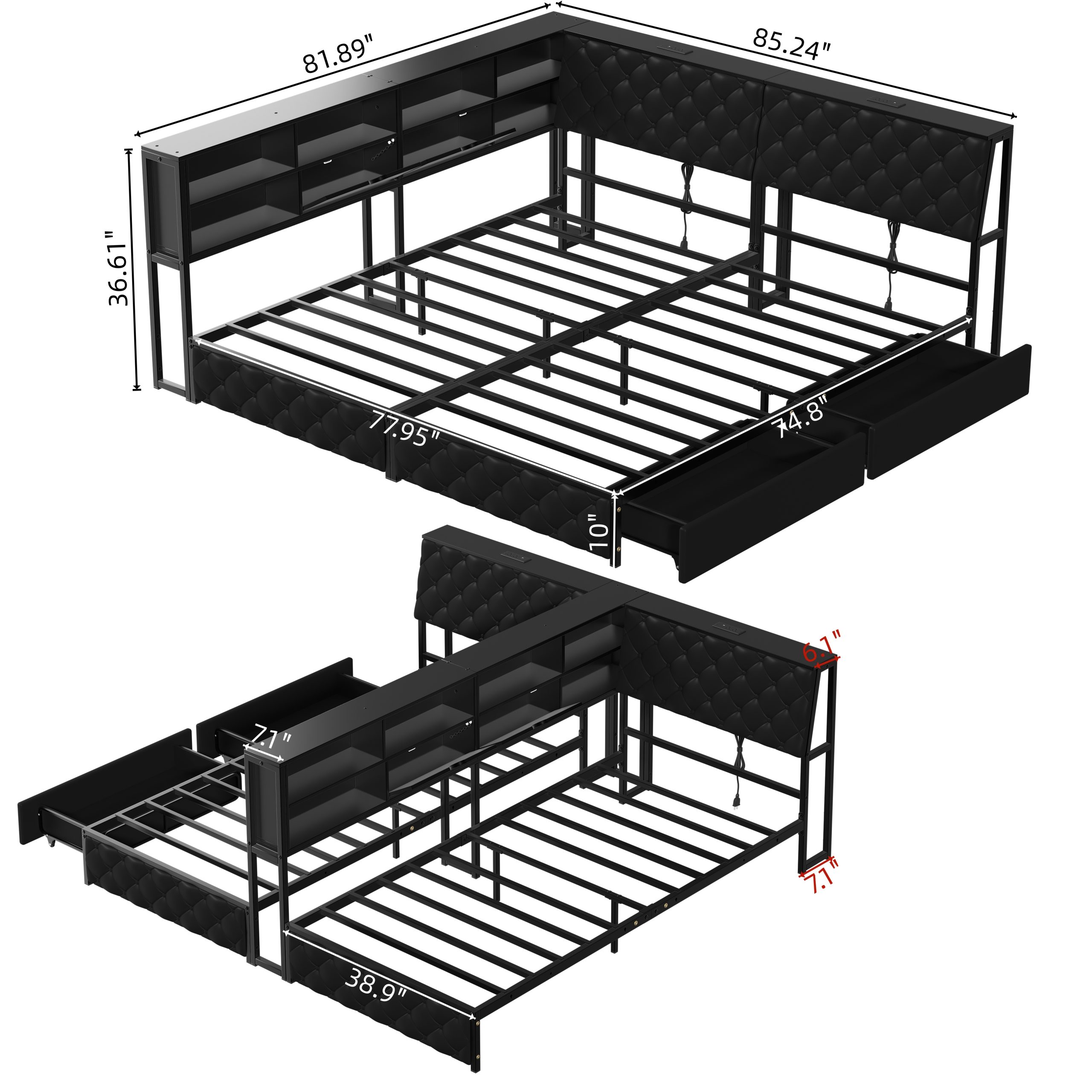 Twin Size Corner Bed Frame