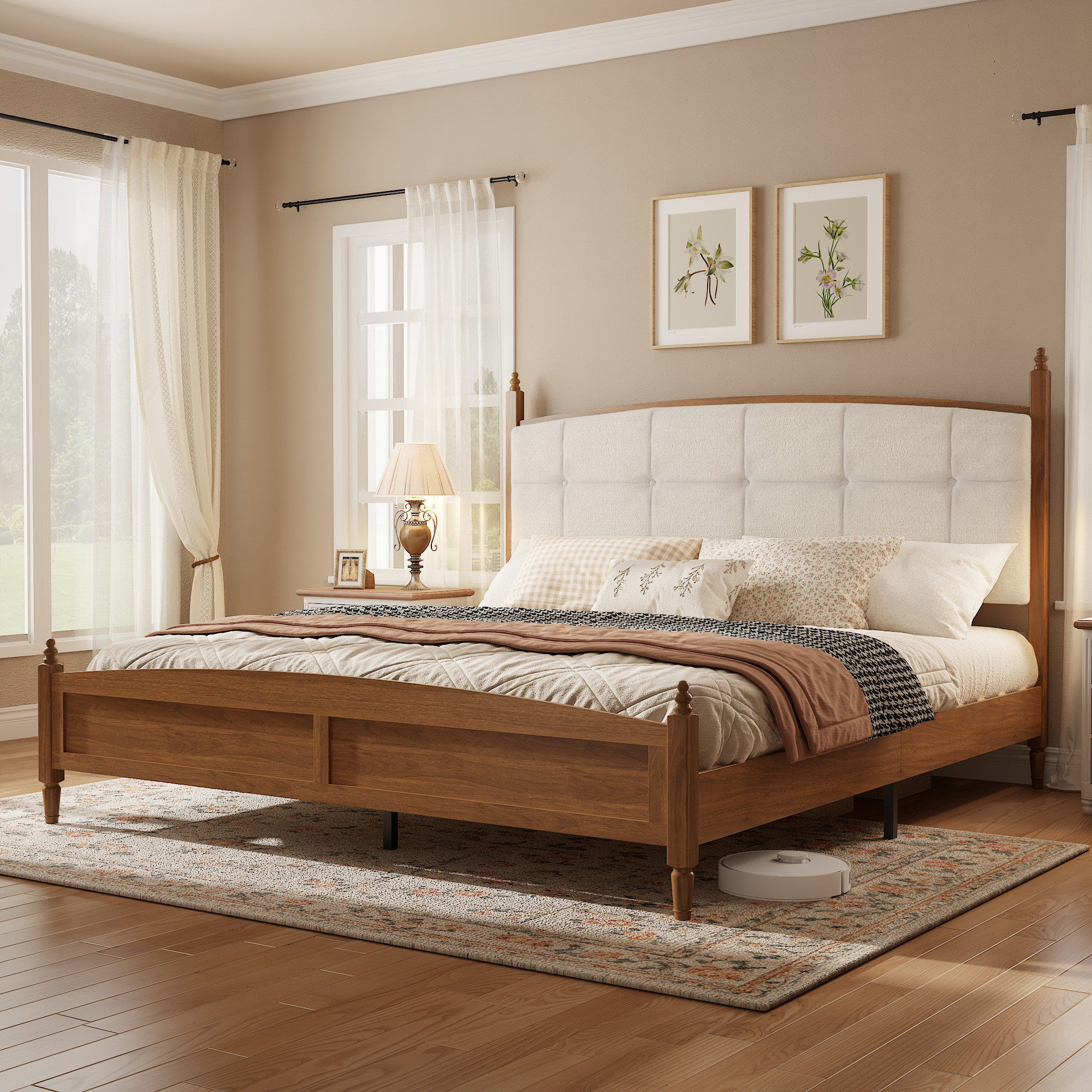 Vintage Spindle-Style King Size Bed Frame