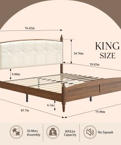 Vintage Spindle-Style King Size Bed Frame
