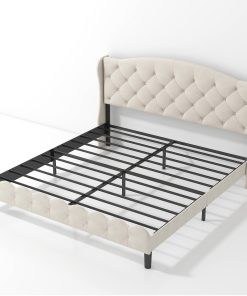 King Upholstered Platform Bed Frame