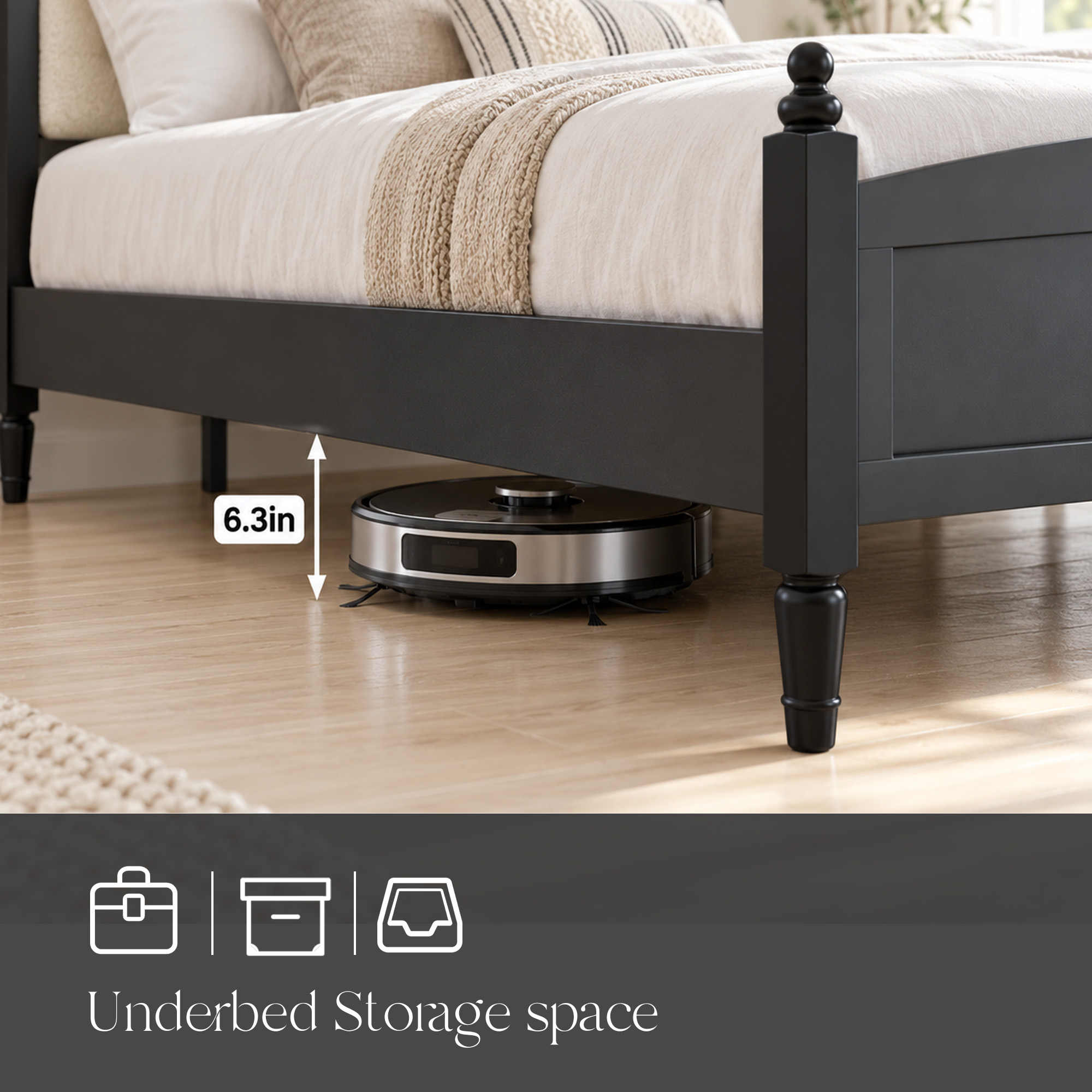 Queen Size Upholstered Platform Bed Frame