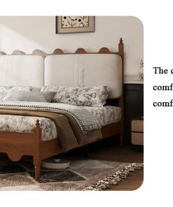 King Size Bed Frame with Upholstered Headboard