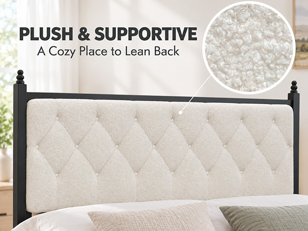 Queen Size Upholstered Platform Bed Frame