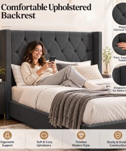 Modern Queen Size Platform Bed Frame