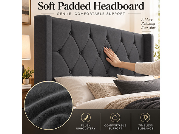 Modern Queen Size Platform Bed Frame