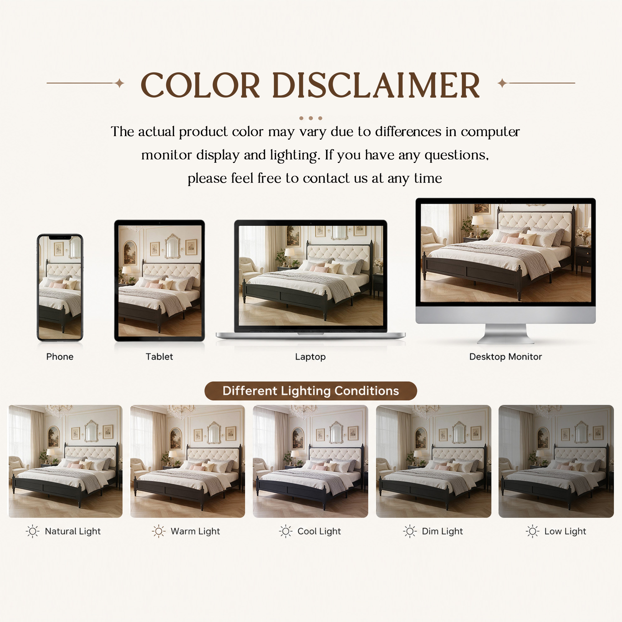 Queen Size Upholstered Platform Bed Frame