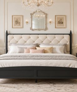 King Size Upholstered Platform Bed Frame