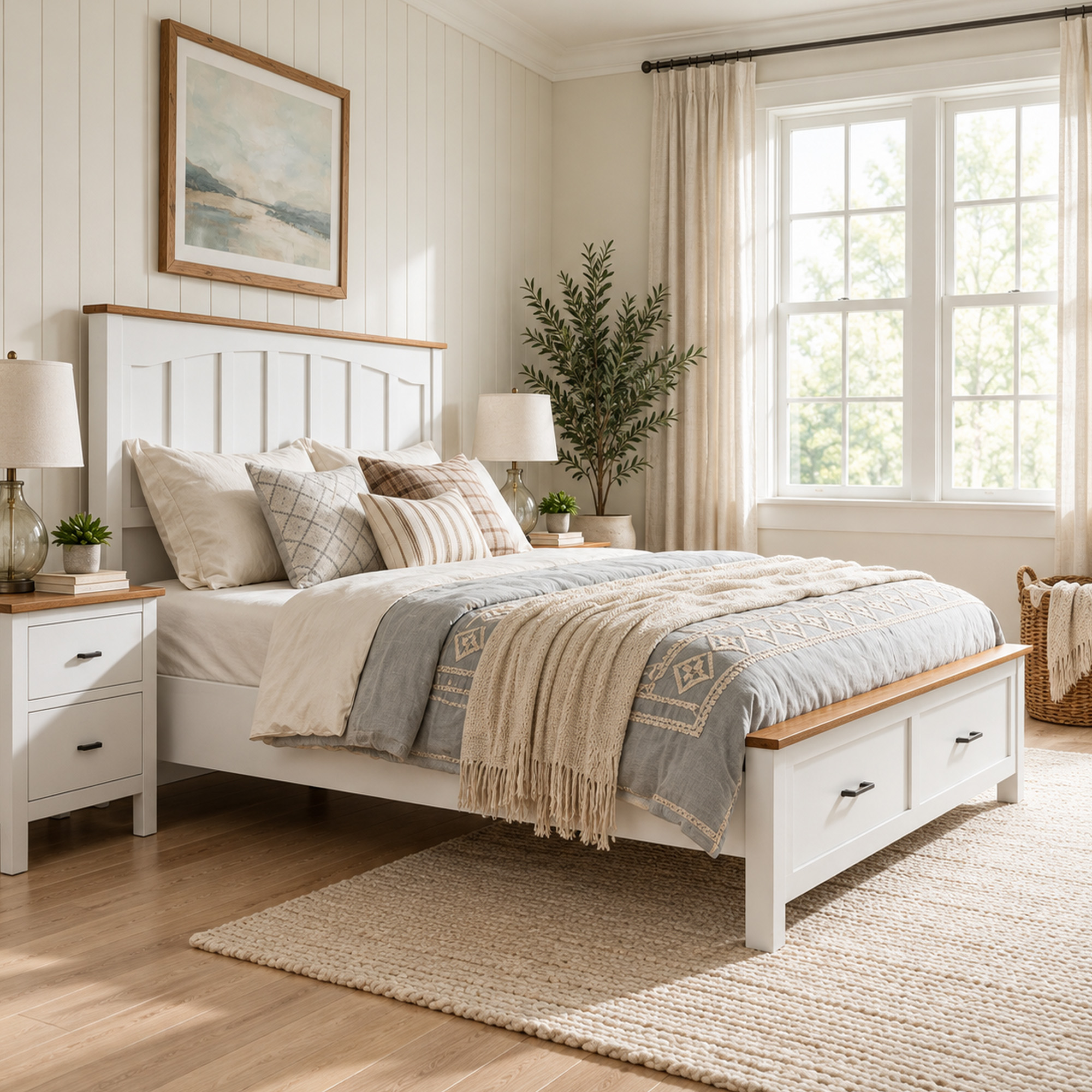 Full Size Farmhouse Metal Bed Frame