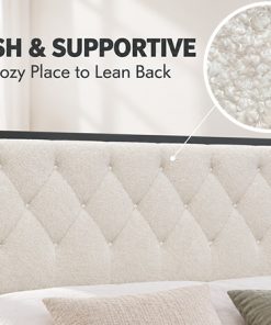King Size Upholstered Platform Bed Frame