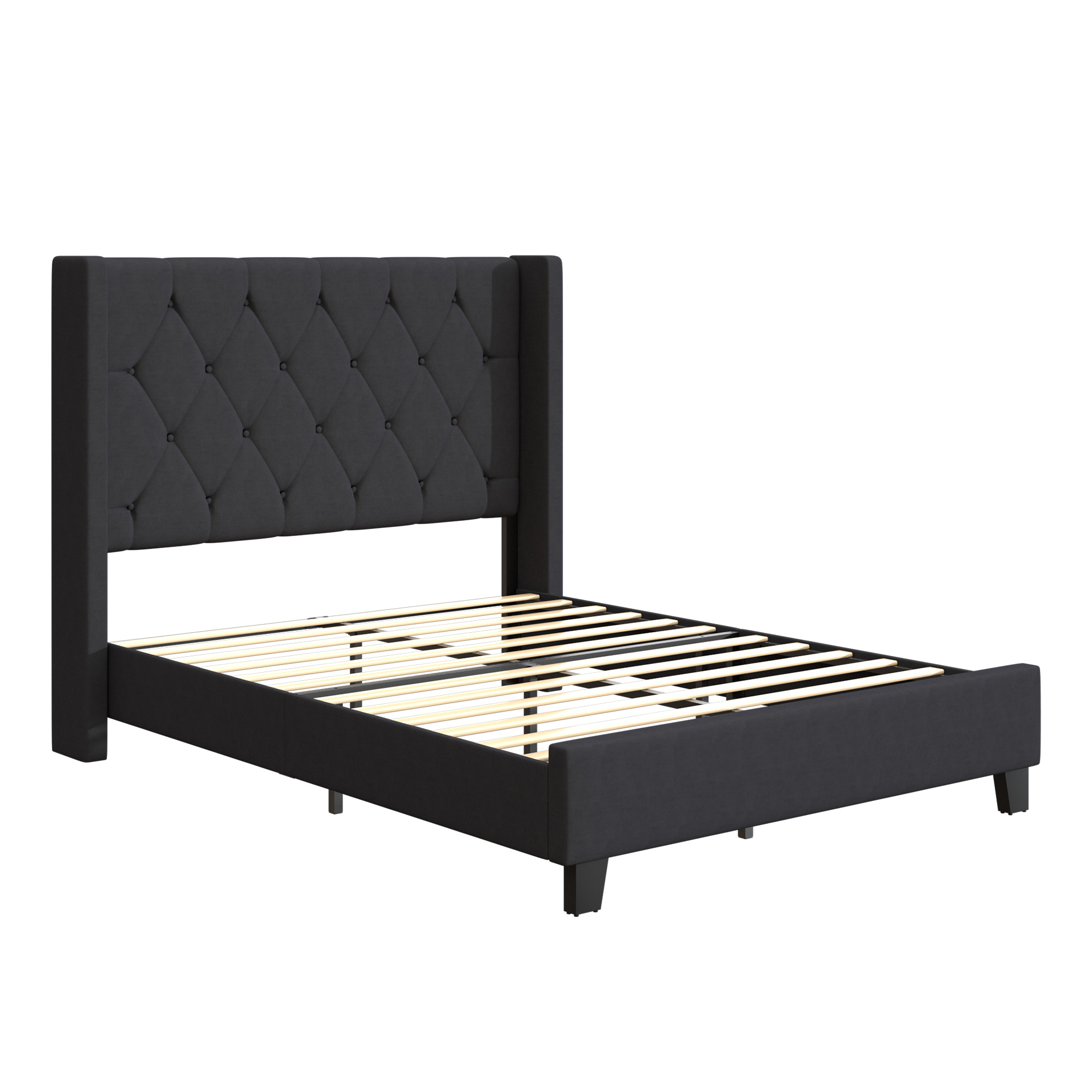 Modern Queen Size Platform Bed Frame