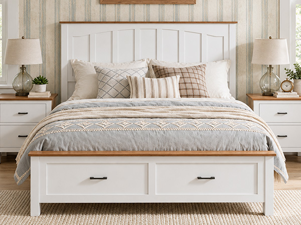 Queen Size Farmhouse Metal Bed Frame