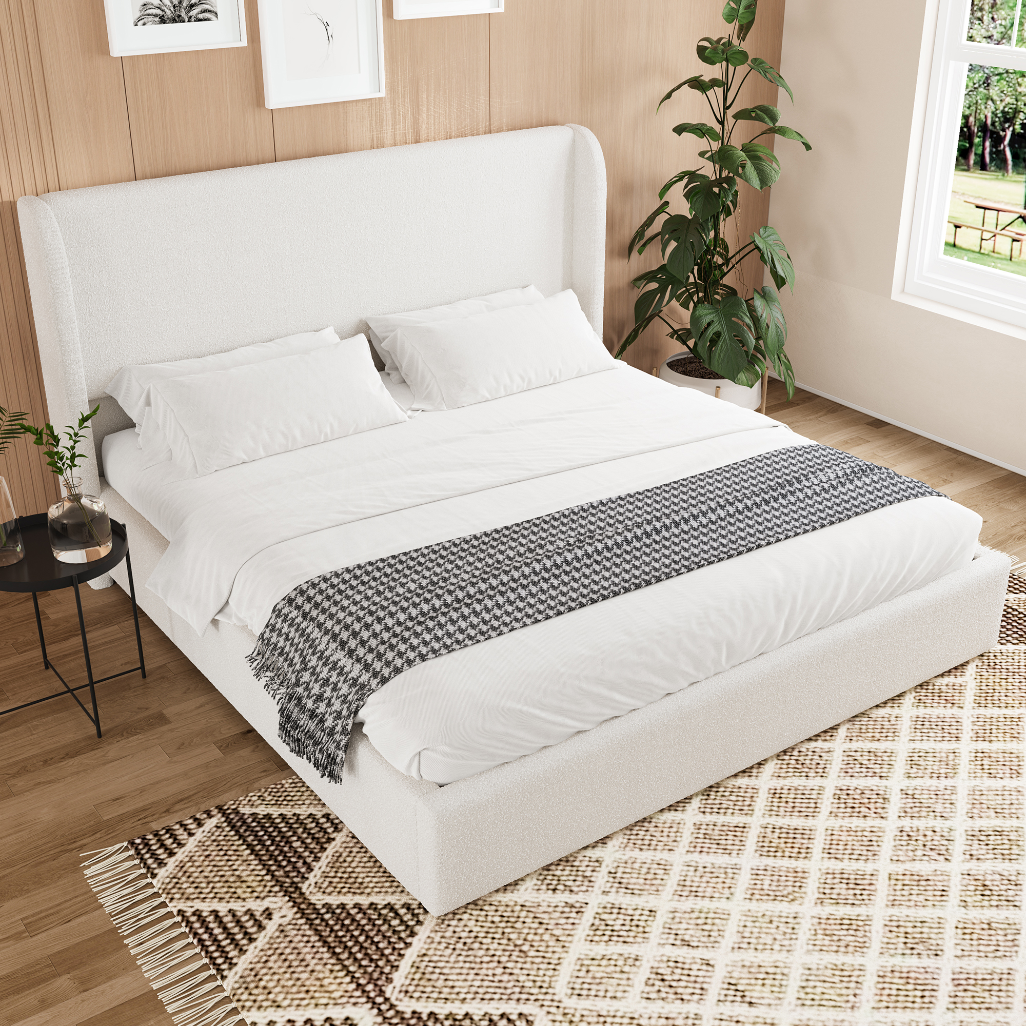 Queen Size Boucle Bed Frame
