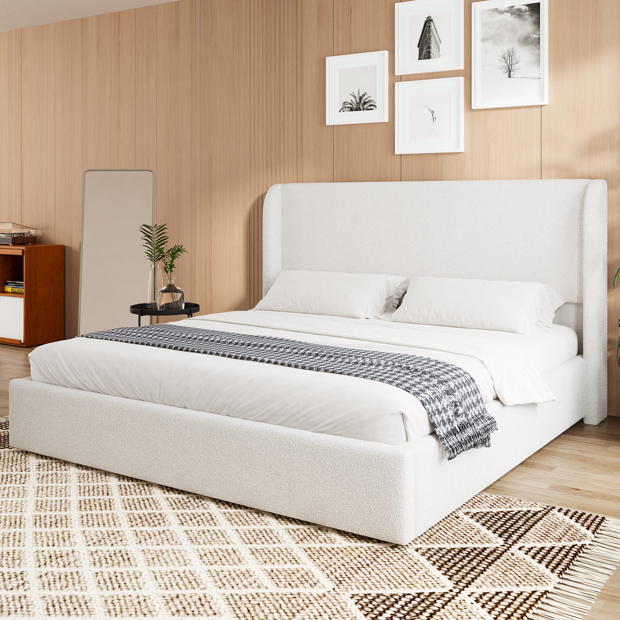 Queen Size Boucle Bed Frame