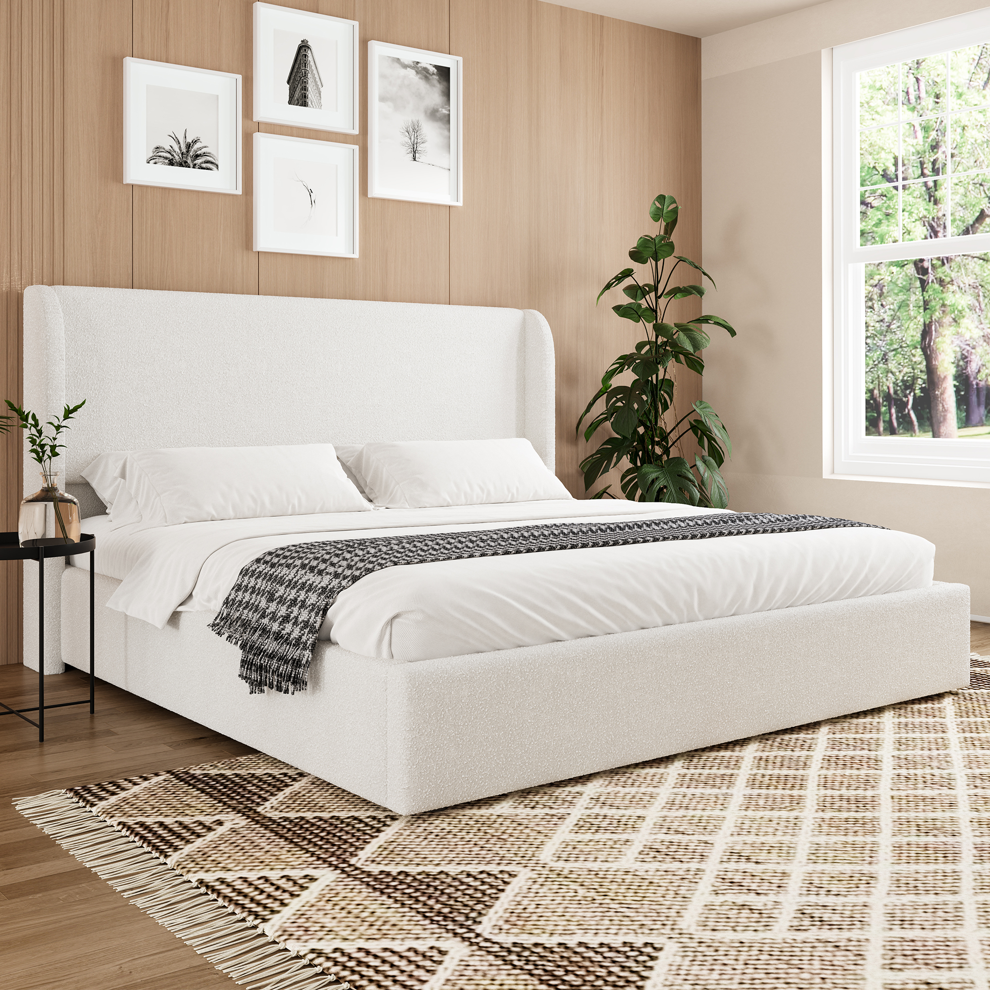 Queen Size Boucle Bed Frame