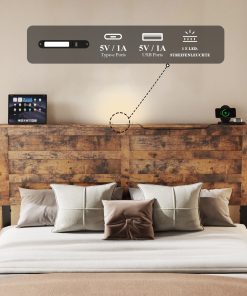 Queen Bed Frame with Upholstered Headboard