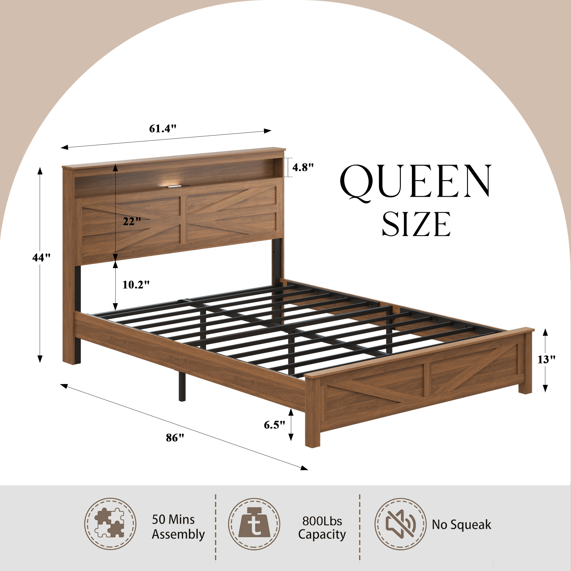 Queen Size Bed Frame Headboard