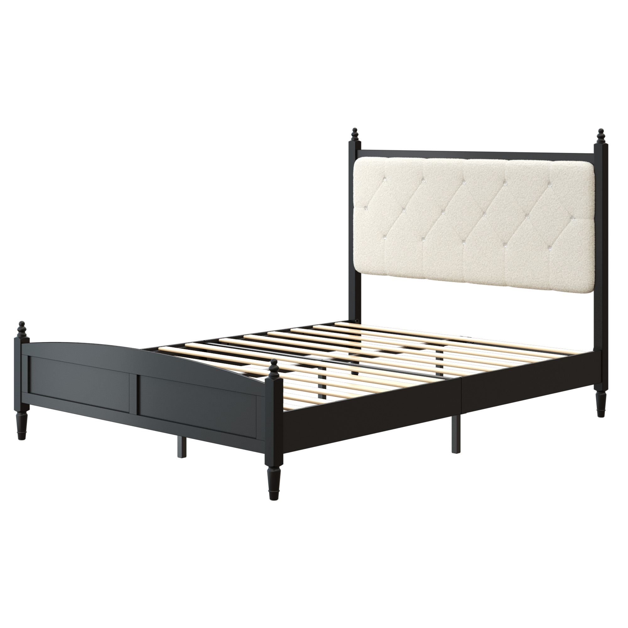 Queen Size Upholstered Platform Bed Frame