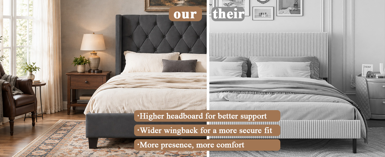 Modern Queen Size Platform Bed Frame