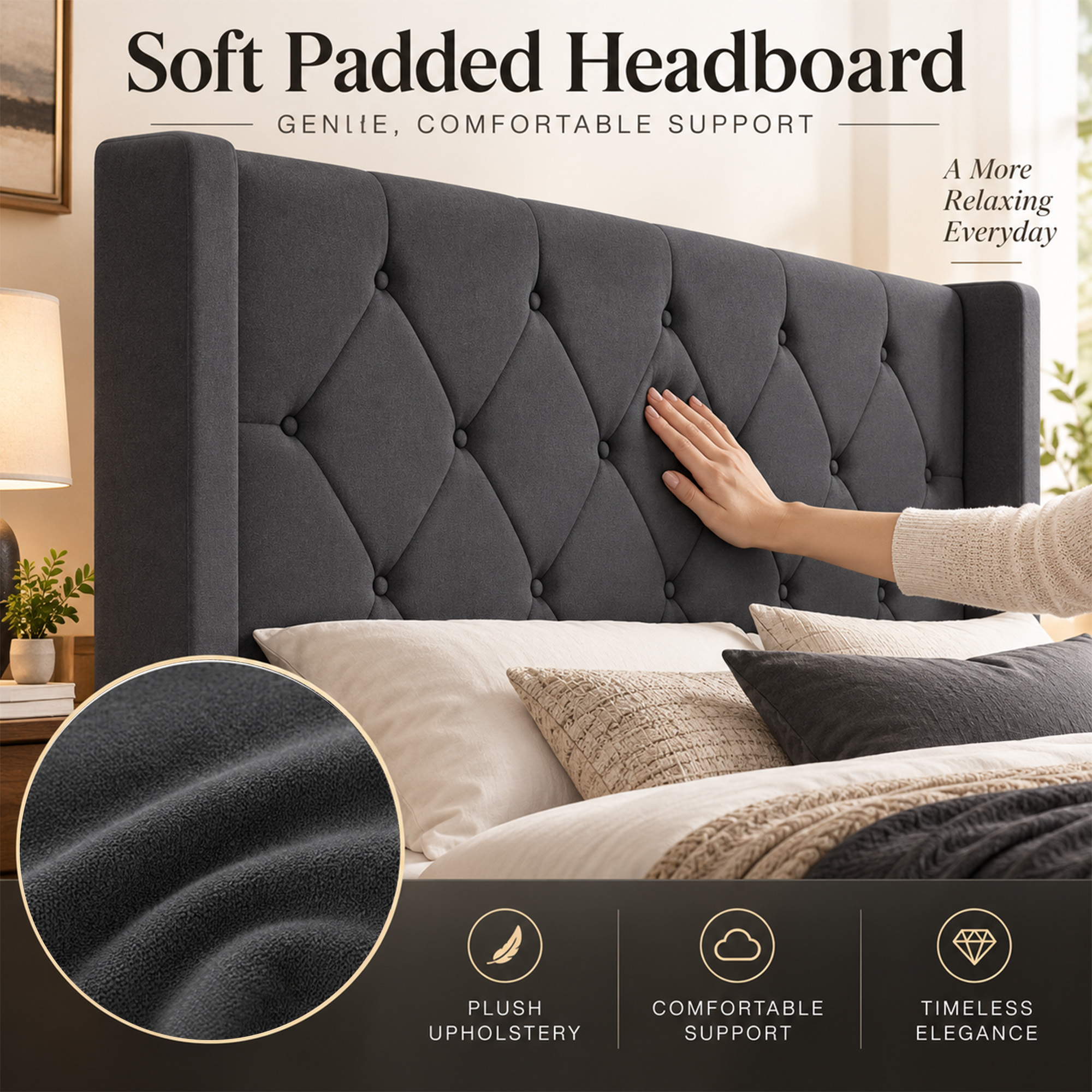 Modern Queen Size Platform Bed Frame