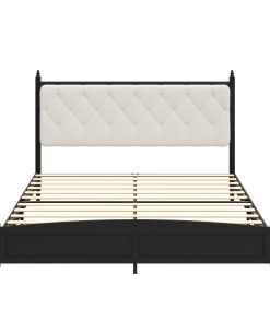 King Size Upholstered Platform Bed Frame