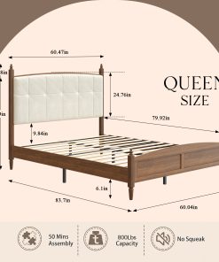 Vintage Spindle-Style Queen Size Bed Frame