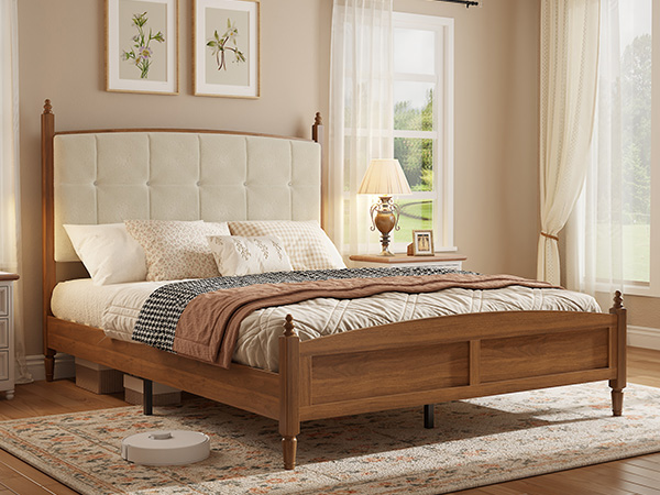 Vintage Spindle-Style Queen Size Bed Frame