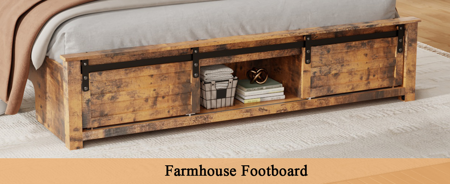 Queen Bed Frame with Upholstered Headboard