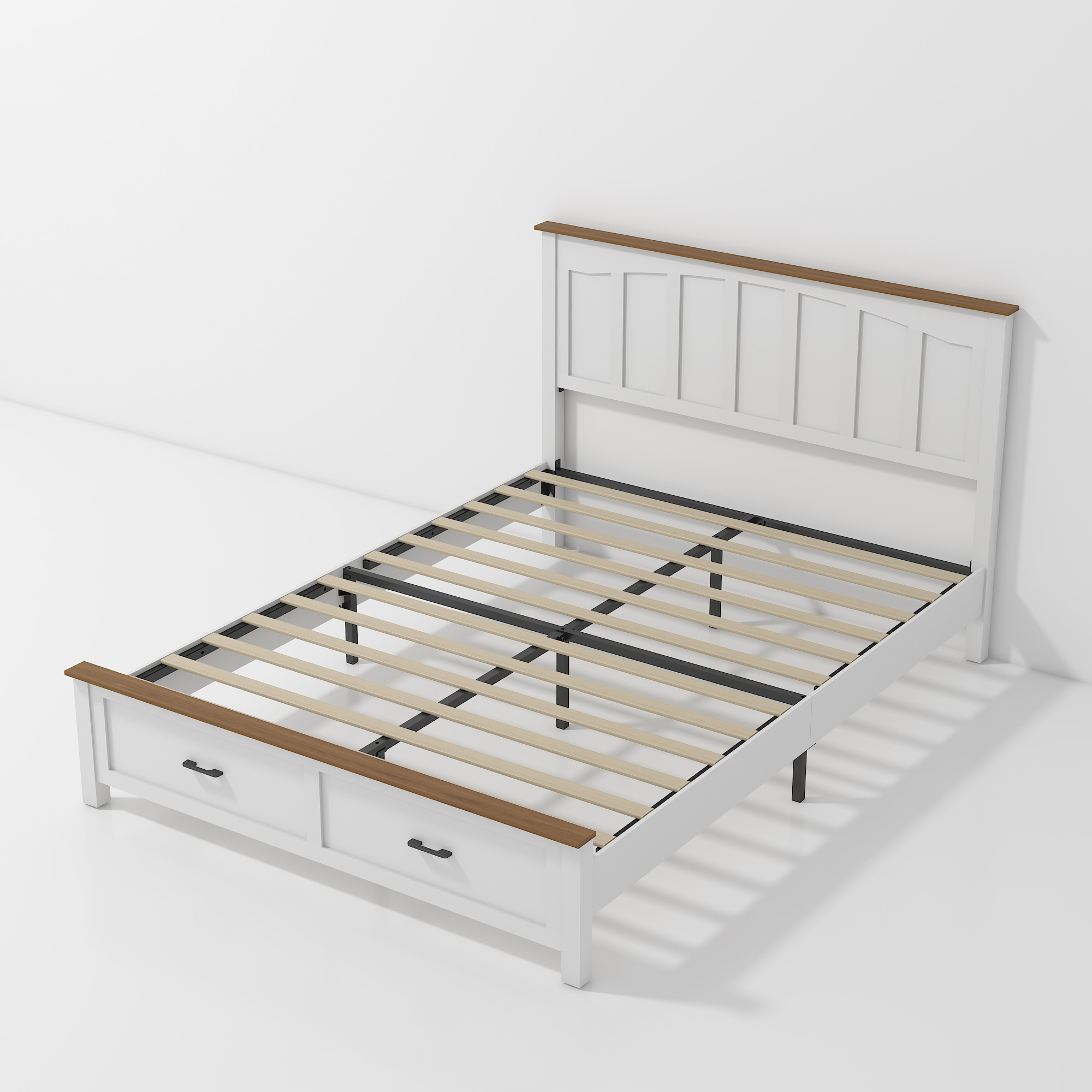 Queen Size Farmhouse Metal Bed Frame