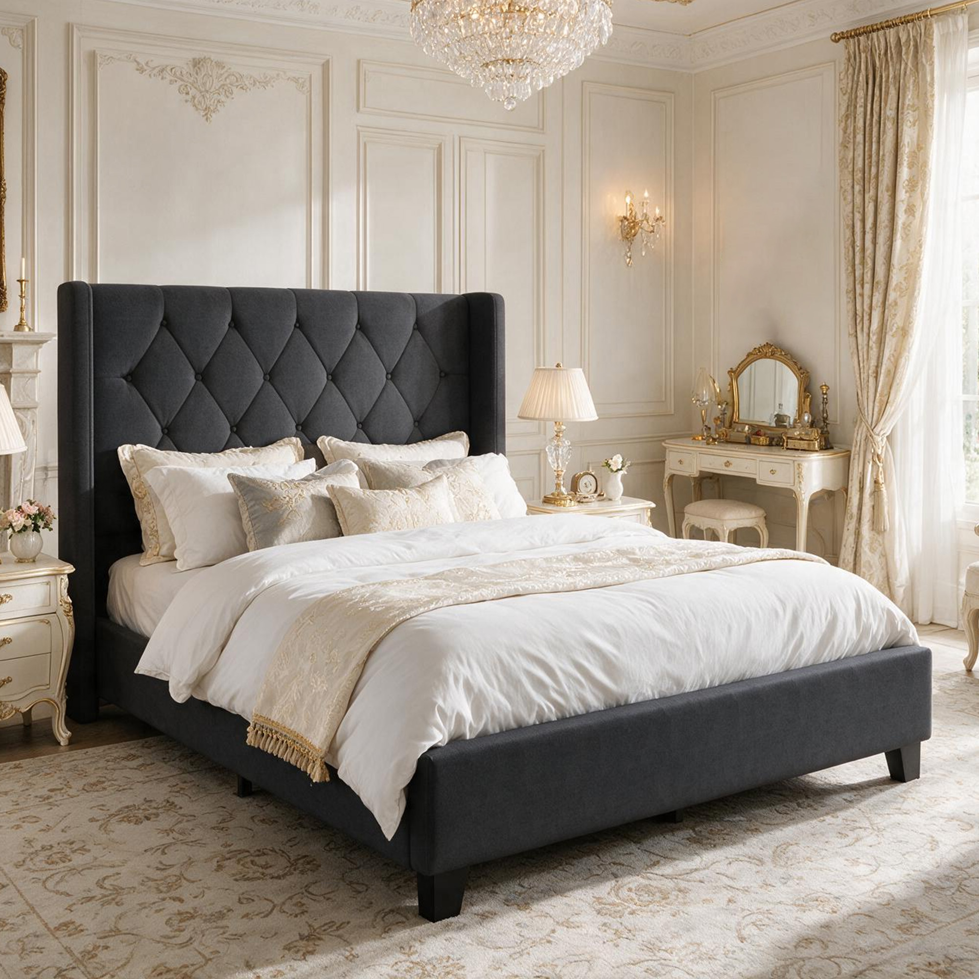 Modern Queen Size Platform Bed Frame