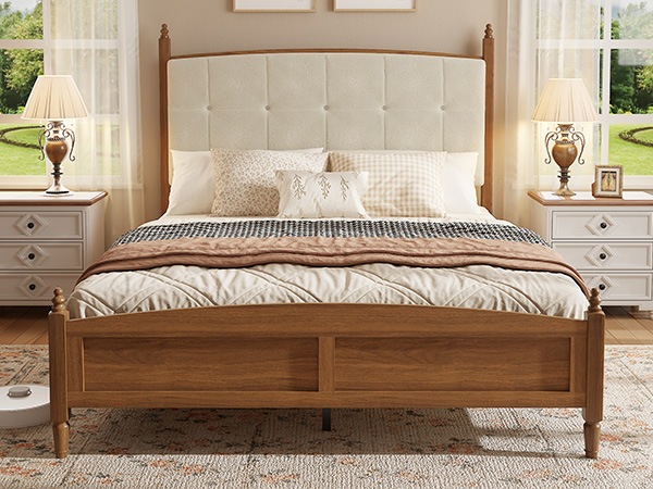 Vintage Spindle-Style Queen Size Bed Frame