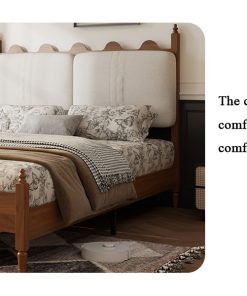 Queen Size Bed Frame with Upholstered Headboard