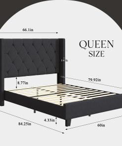 Modern Queen Size Platform Bed Frame