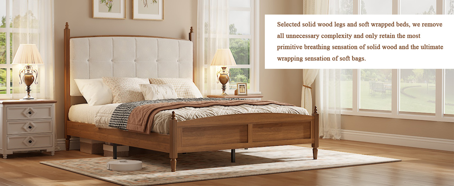 Vintage Spindle-Style Queen Size Bed Frame