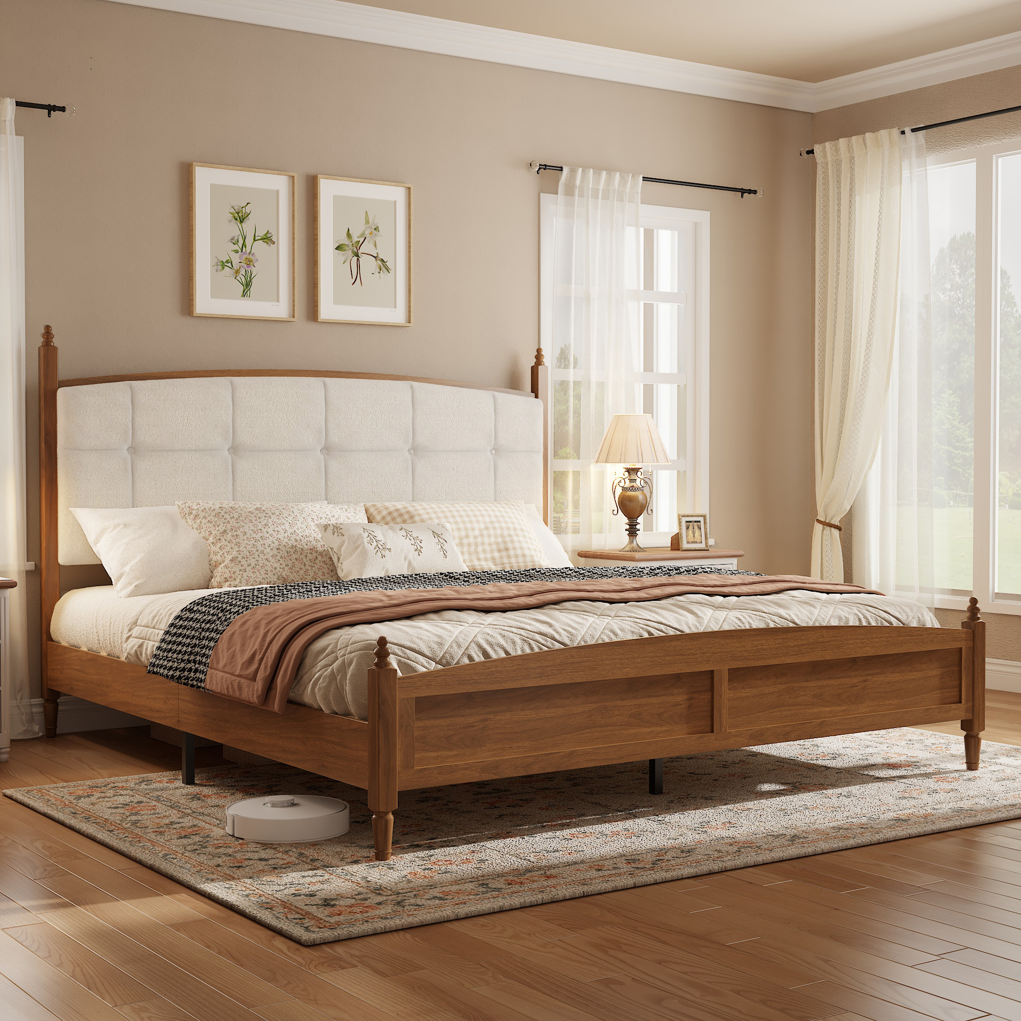 Vintage Spindle-Style King Size Bed Frame