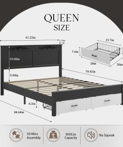 Rustic Farmhouse-style Queen Size Bed