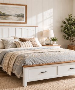 Queen Size Farmhouse Metal Bed Frame