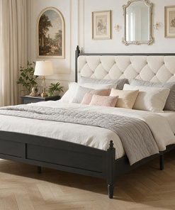 King Size Upholstered Platform Bed Frame