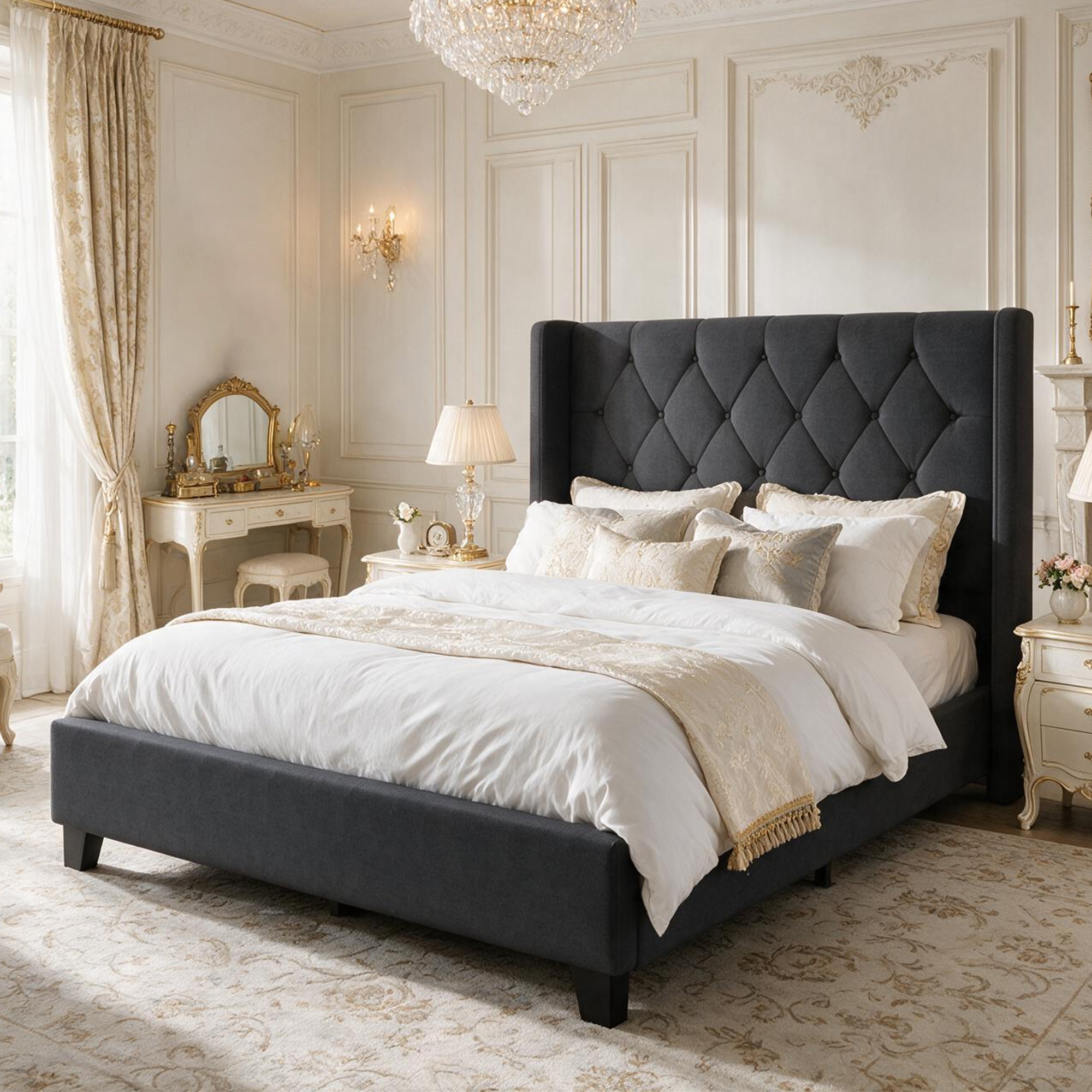 Modern Queen Size Platform Bed Frame