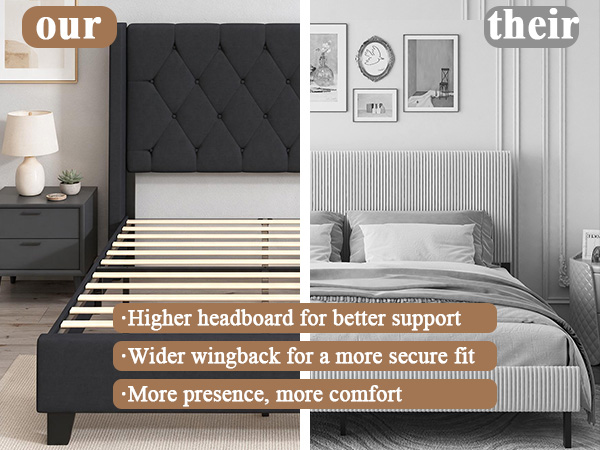 Modern Queen Size Platform Bed Frame