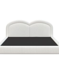 King Size Upholstered Platform Bed With Arched Headboard
